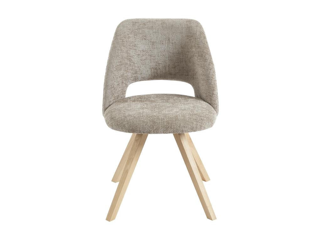 STUHL 2er-Set - Stoff & Kautschukholz - Taupe - VESIANI - Braun, Textil (58/81/53.5cm) - Vente-Unique