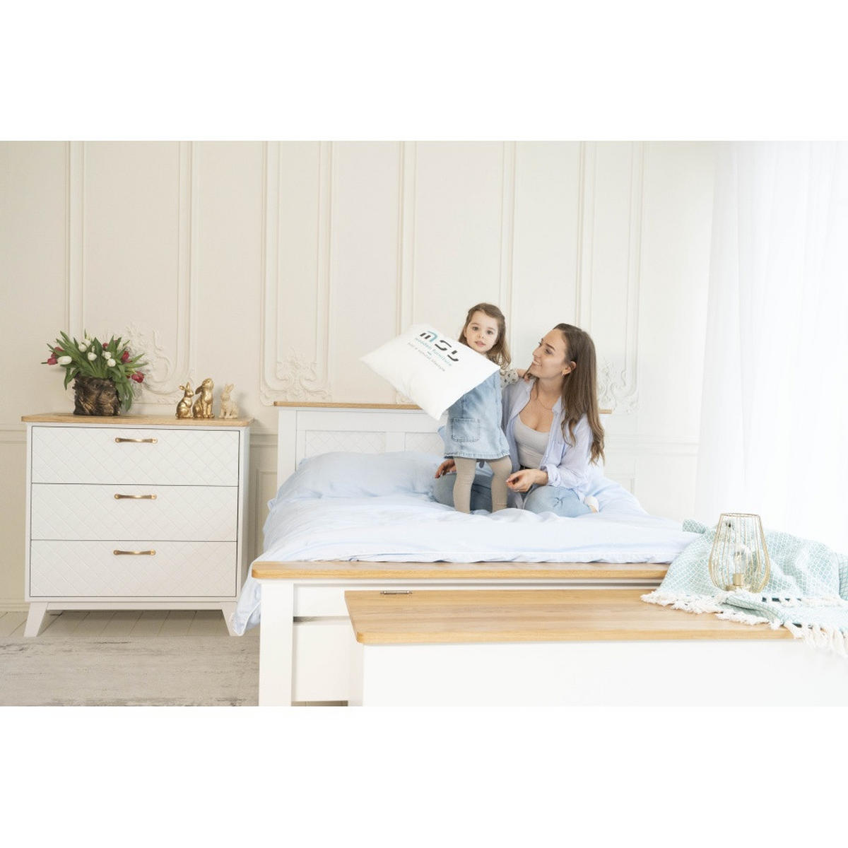 KOMMODE - Weiß/Naturfarben, Holz (90/90/50cm) - MSL wooden furniture