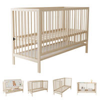 BABYBETT 140x60x90cm Natur Fichte Höhenverstellbar umwandelbar - Naturfarben, Holz - FLIEKS