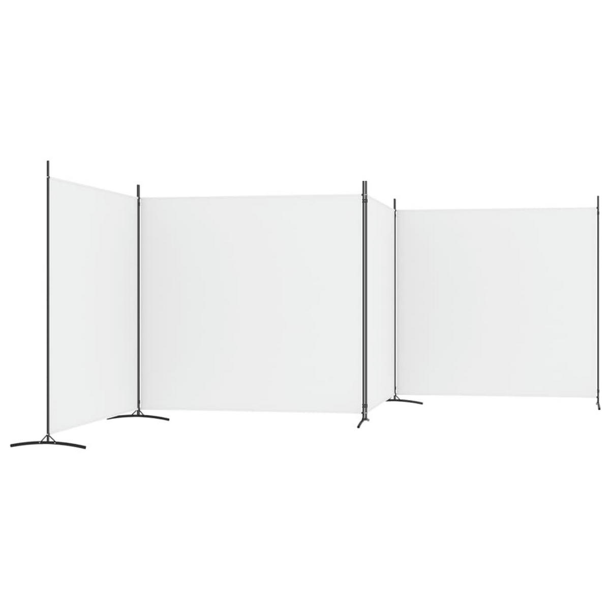 PARAVENT 4-teilig Weiss 698/180 Cm Stoff - Weiß, Textil (698/180/0.1cm) - vidaXL