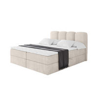 BOXBETT mit Matratze H4 - NINA - 160x200 cm - Beige - Champagner, Holzwerkstoff (160/200cm) - ALTDECOR
