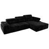 ECKSOFA RILASSO L Schwarz Plüsch - rechts - Schwarz, Kunststoff/Textil (174/296cm) - MKS