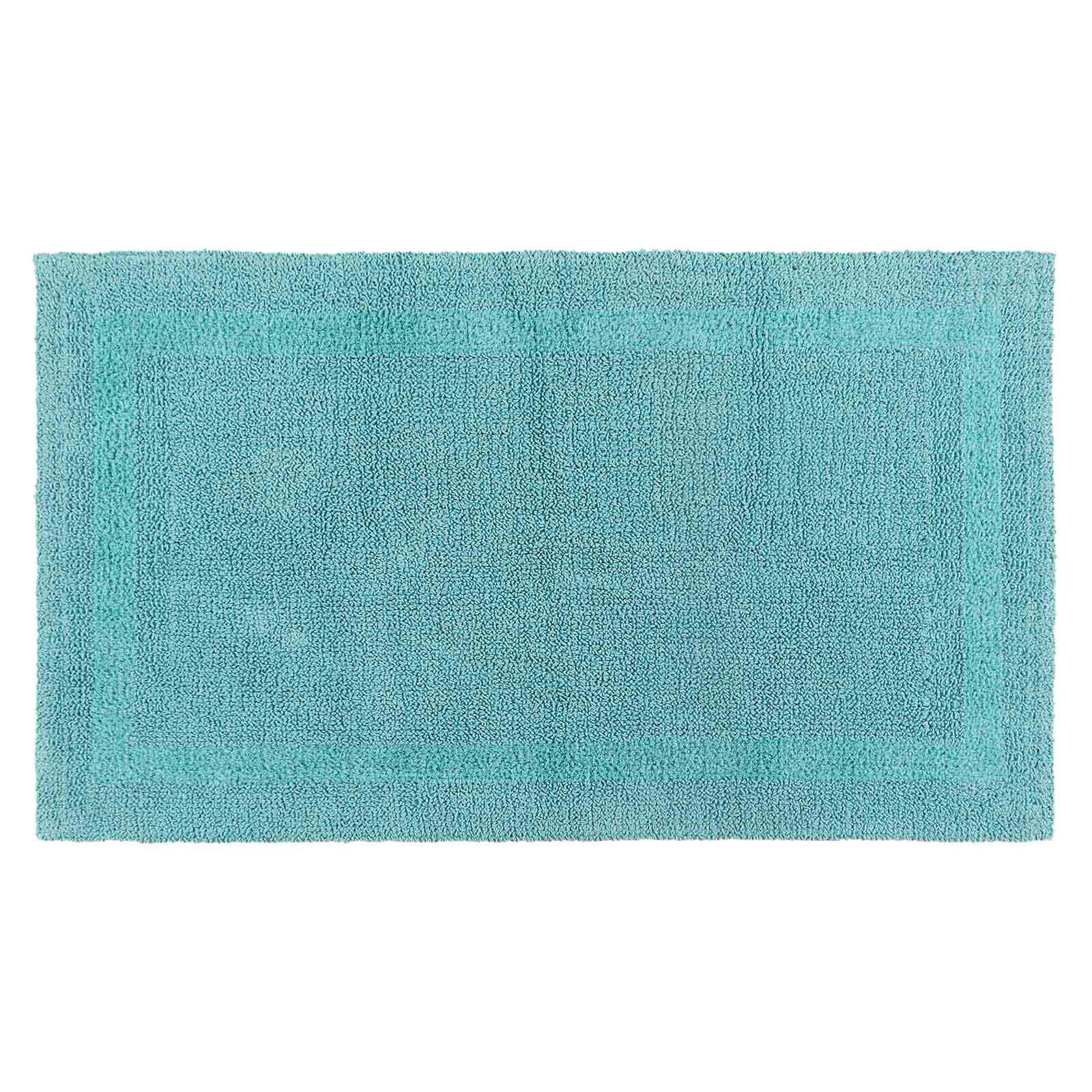 BADEMATTE 50/80 cm, 100% Baumwolle, wendbar - Hellblau, Textil (50/80cm) - Homescapes