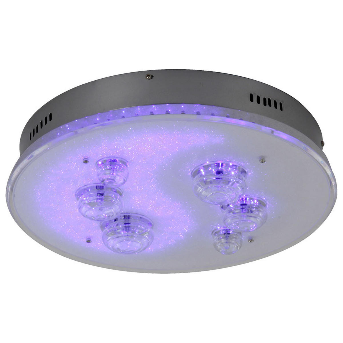 LED DECKENLEUCHTE Metall Silber - Silberfarben, Metall (43/43/12cm) - Globo Lighting