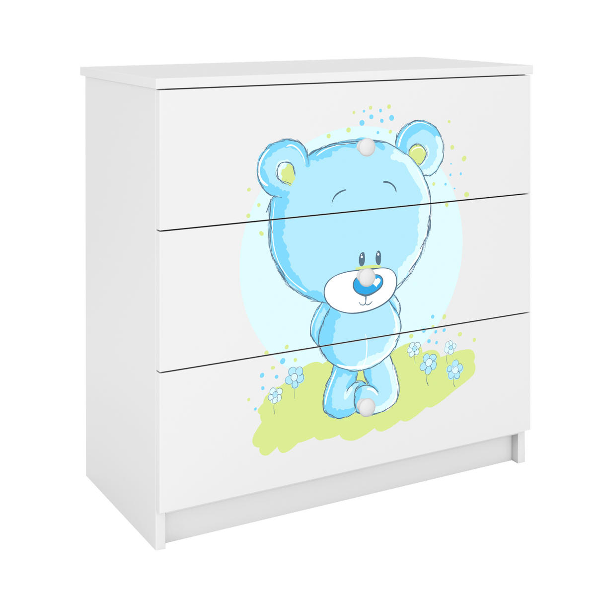 KOMMODE Babydreams Blaubär 81/81/41 - Weiß, Holzwerkstoff (81/81/41cm) - RAUMHIRSCH FURNITURE