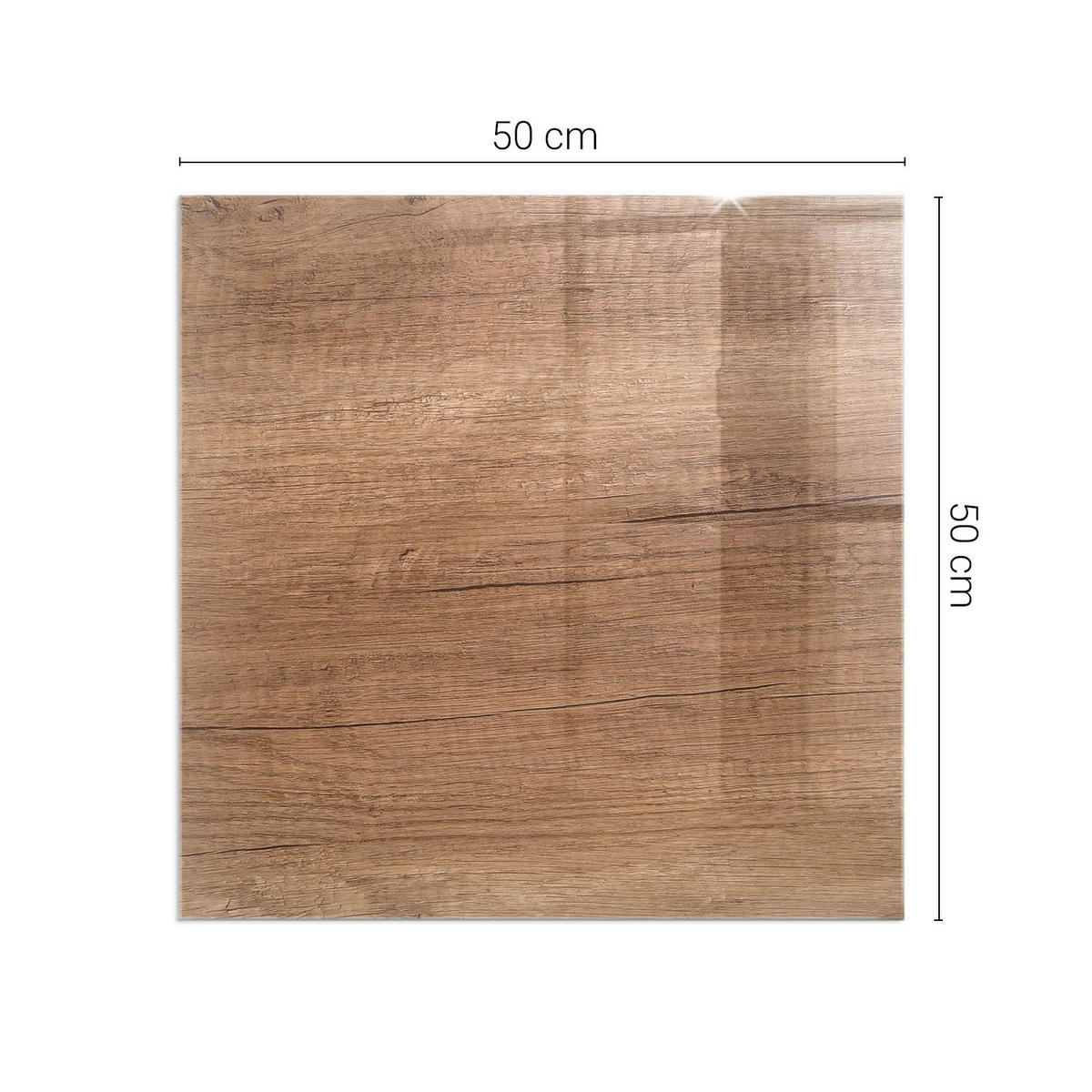 GLASPLATTE für Kamin 50 × 50 cm Braun - Braun, Glas (50/50/0.4cm) - ArtPrintCave