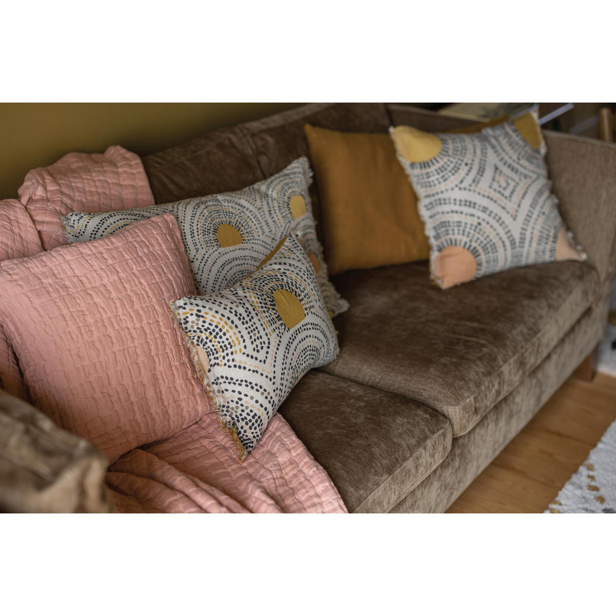 KISSEN Swami tonfarben 45 x 45 cm - Dunkelbraun, Textil (45/45cm) - Vivaraise