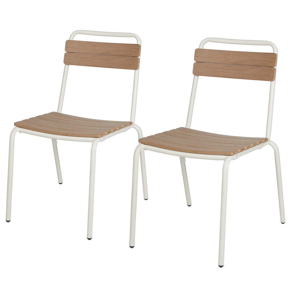 STAPELSTUHL (2er-Set) Tonka - Beige, Kunststoff/Metall (50/83/60cm) - Butlers