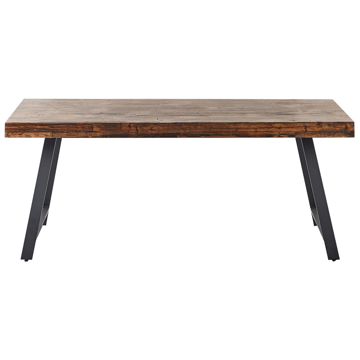 ESSTISCH 180/90 Dunkler Holzfarbton/Schwarz Warton - Dunkelbraun/Schwarz, Holz (180/90/74cm) - Beliani