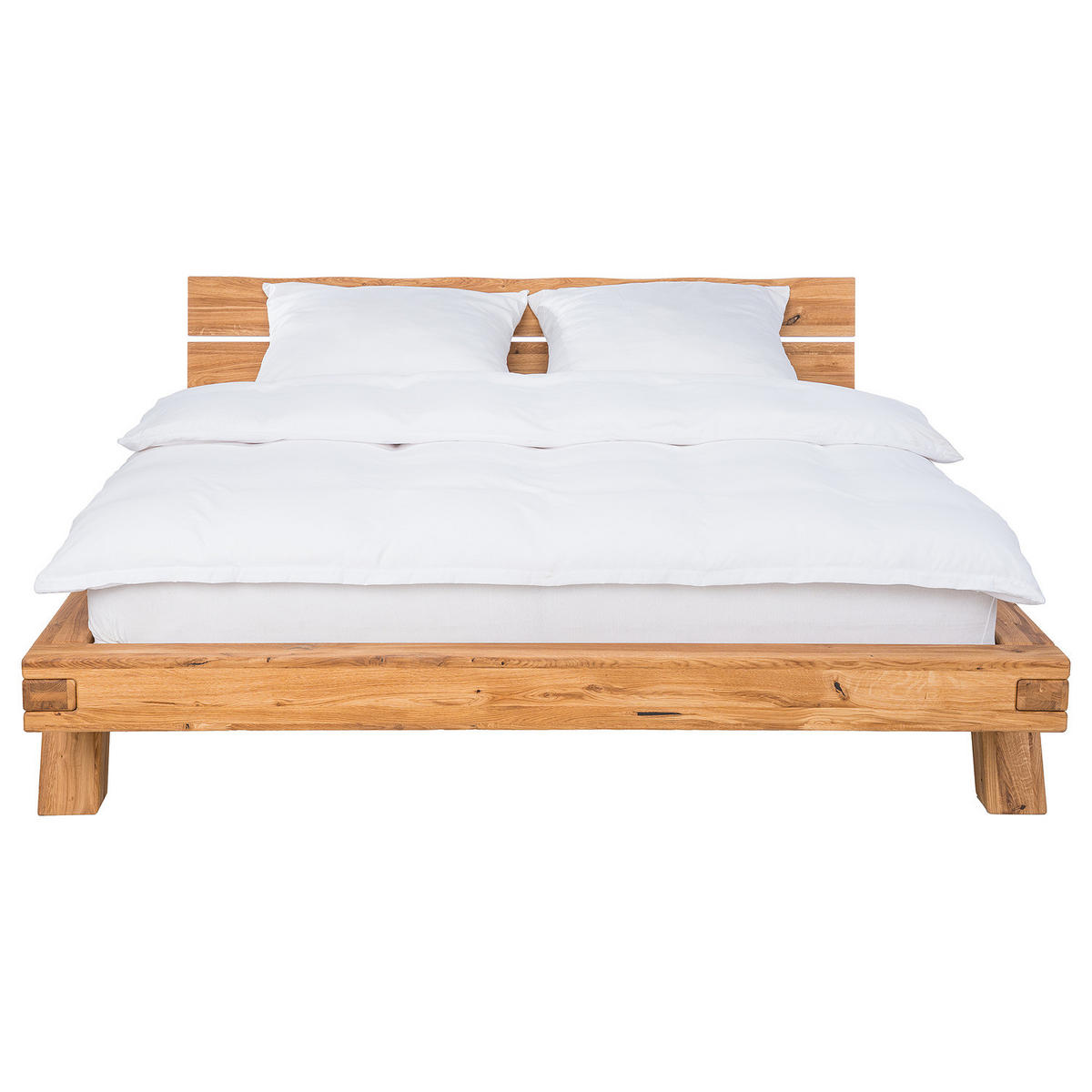 MASSIVHOLZBETT - Eichefarben, Holz (180/200cm) - home24