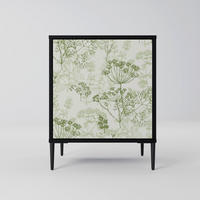 SIDEBOARD FENNEL BALDACHIN, Schwarz, 57,5x42x72,5 cm, Schwarze Metallfüße - Multicolor/Schwarz, Holzwerkstoff/Metall (57.5/72.5/42cm) - SpaceRebels