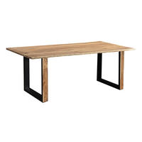 MELBOURNE - Beige/Schwarz, Holz/Metall (100/240/77cm) - SAM