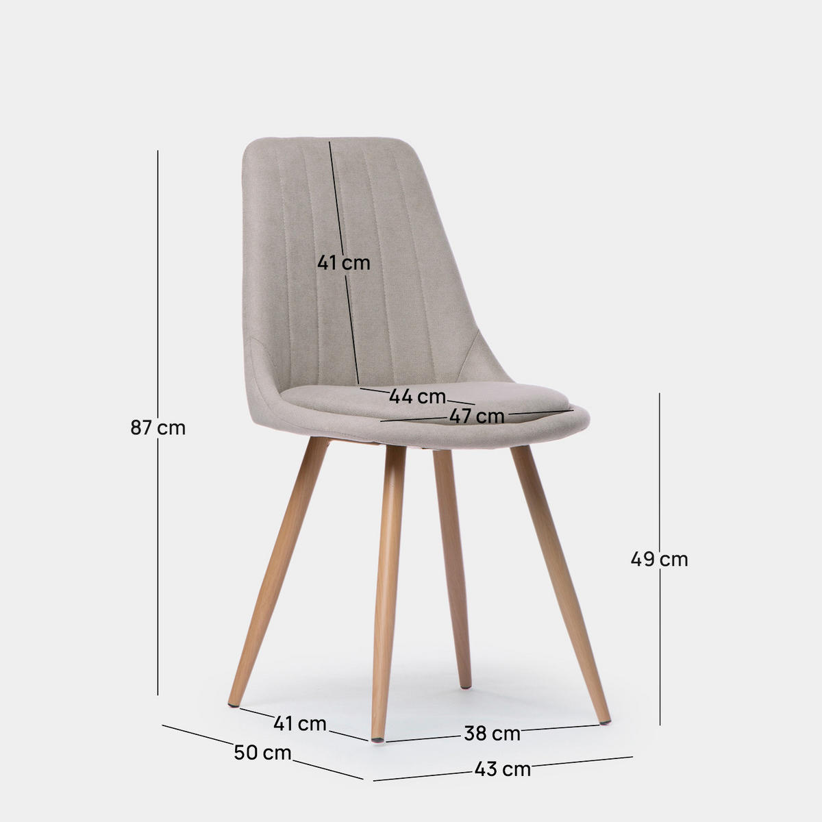 ESSZIMMERSTUHL Ingrid Beige 47 cm x 87 cm 4er-Set - Beige, Textil (47/87/50cm) - Klast Home