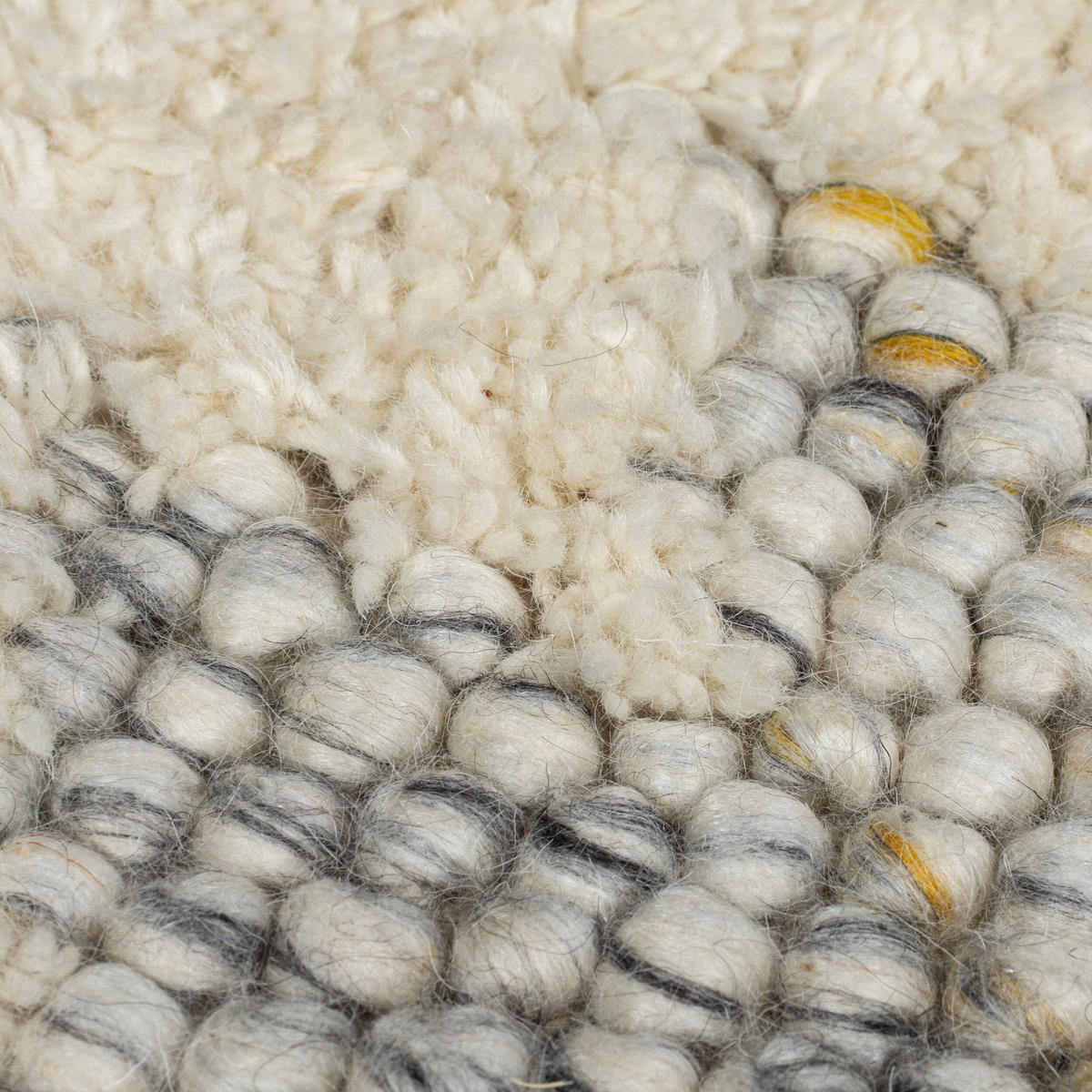 WOLLTEPPICH handgewebt MEDWAY, mit Bordüre, Beige-Grau, 60 x 230 cm - Beige, Textil (60/230cm) - KADIMA DESIGN