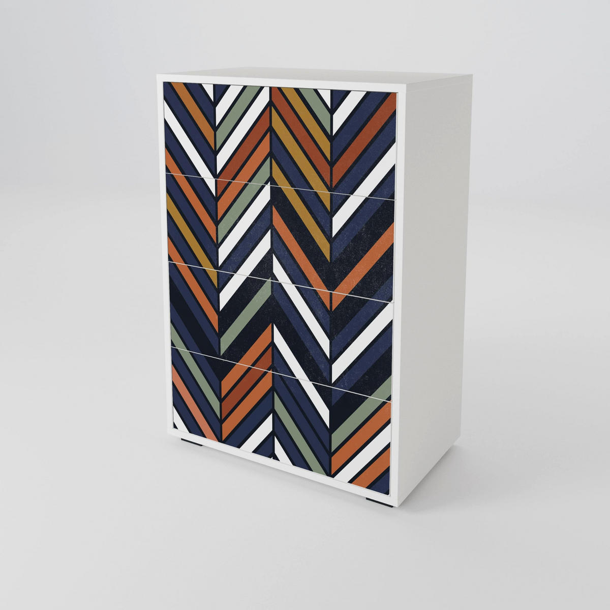KOMMODE VIBRANT PATCHWORK, Multicolor, 60x35x87 cm, 4 Schubladen - Multicolor, Holzwerkstoff (60/87/35cm) - SpaceRebels