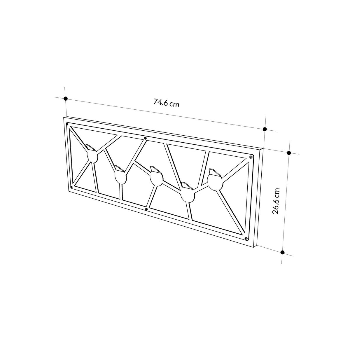 WANDGARDEROBE Trace Eiche 75/27/1.8 cm - Weiß, Holzwerkstoff (74.6/26.6/1.8cm) - Decortie