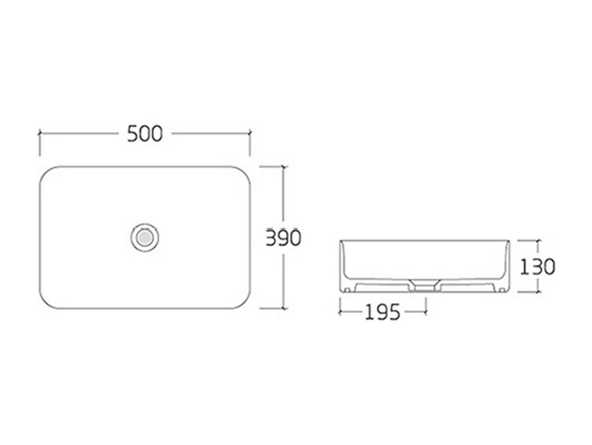 AUFSATZWASCHBECKEN - 50cm x 39cm - Keramik - weiß, goldfarben - JUNIKO - Weiß, Keramik (50/13/39cm) - Vente-Unique