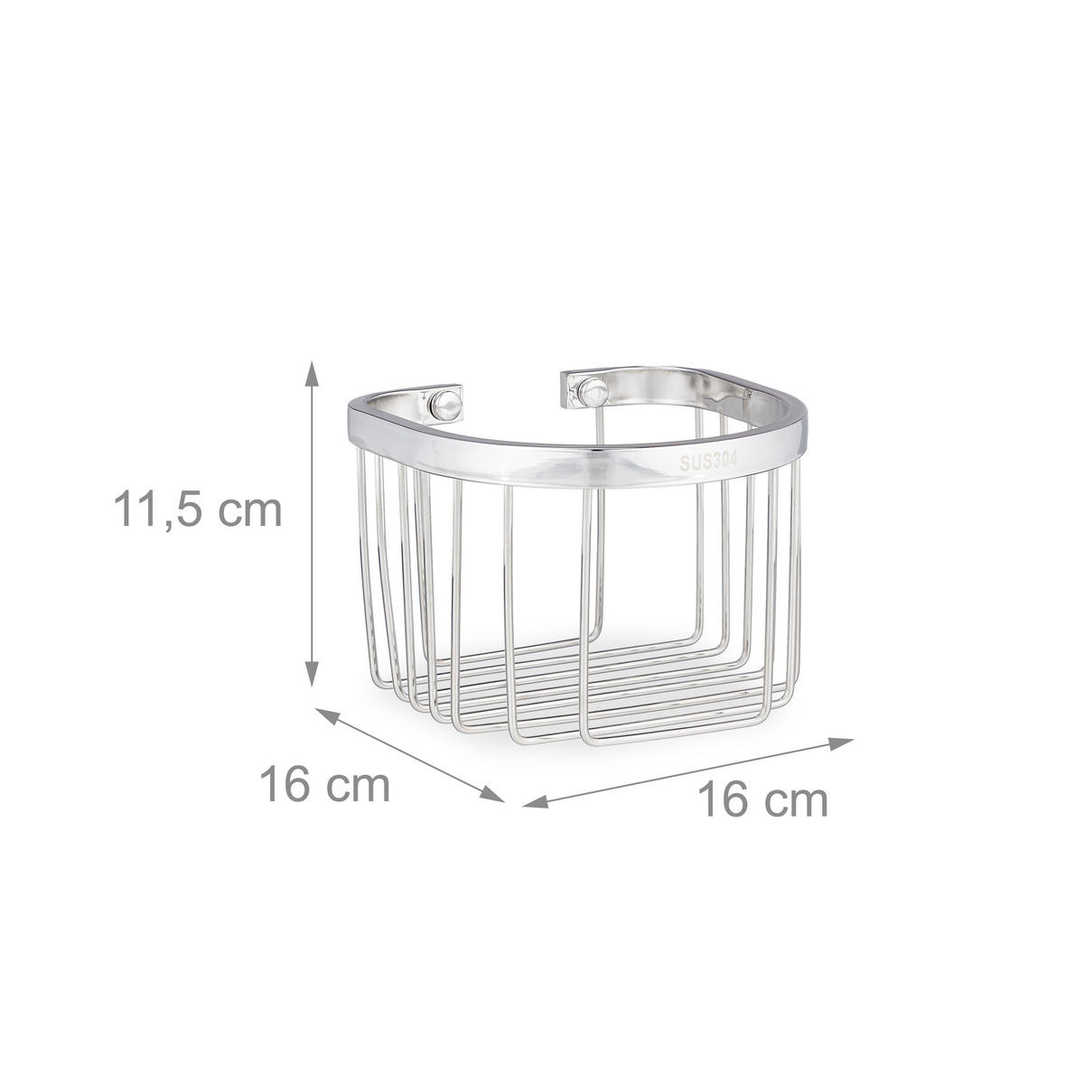 DUSCHABLAGE - Silberfarben, Metall (16/11.5/16cm) - Relaxdays