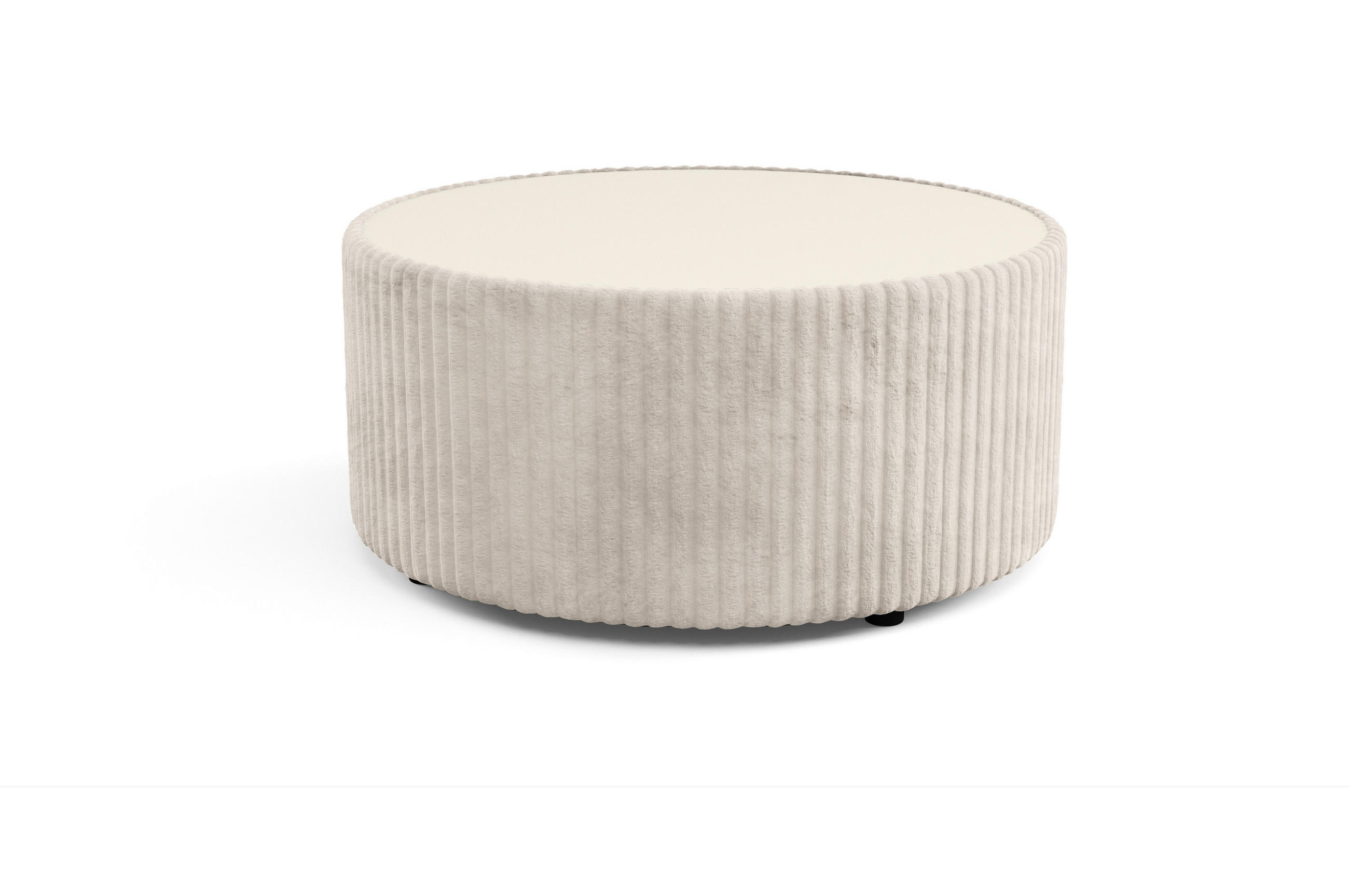 COUCHTISCH LINEO 89 cm Wohnzimmertisch gepolstert Ecru - Ecru, Holzwerkstoff/Textil (89/89/42cm) - MASSENO