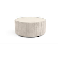 COUCHTISCH LINEO 89 cm Wohnzimmertisch gepolstert Ecru - Ecru, Holzwerkstoff/Textil (89/89/42cm) - MASSENO