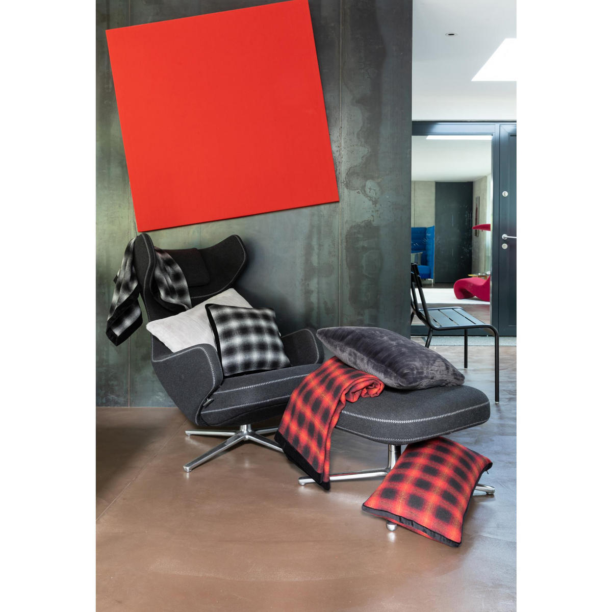 KISSEN Lina umbra 45 x 45 cm - Grau, Textil (45/45cm) - Vivaraise