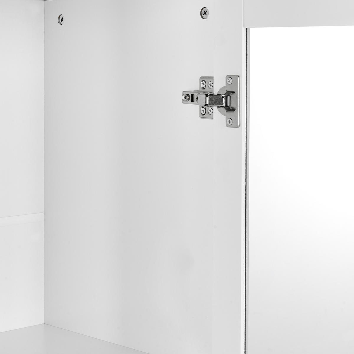 VITRINE mit Glastüren 80 cm Weiß Milora - Weiß, Holzwerkstoff (80/160/40cm) - Beliani