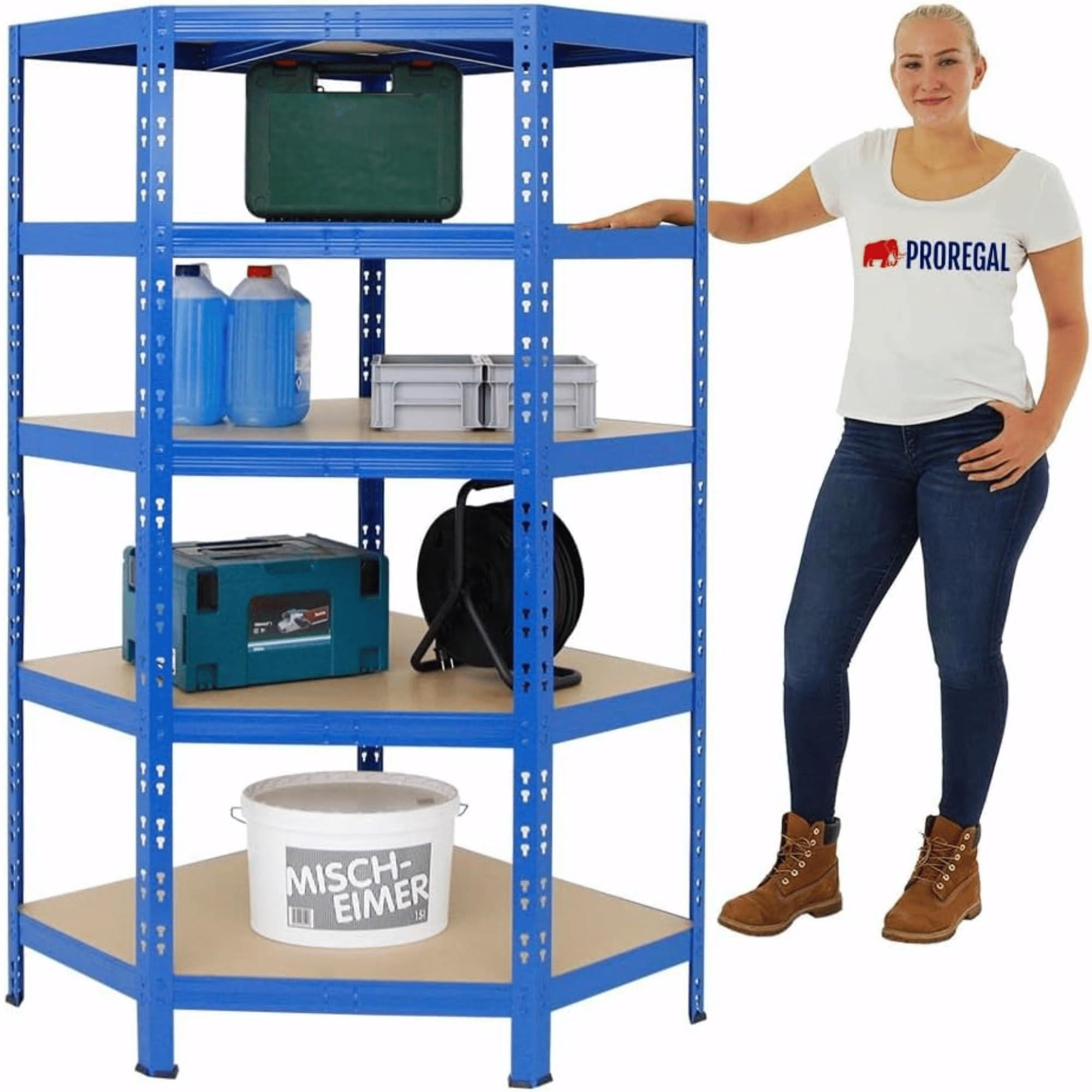 ECKREGAL Tiger 180x90x45 cm Fachlast 175 kg Blau - Blau, Metall (90/180/45cm) - PROREGAL