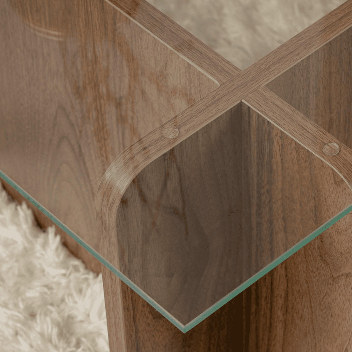 COUCHTISCH mit Tischplatte aus gehärtetem Glas 105/65/30 cm - Naturfarben, Holzwerkstoff (110/65/30cm) - Calicosy