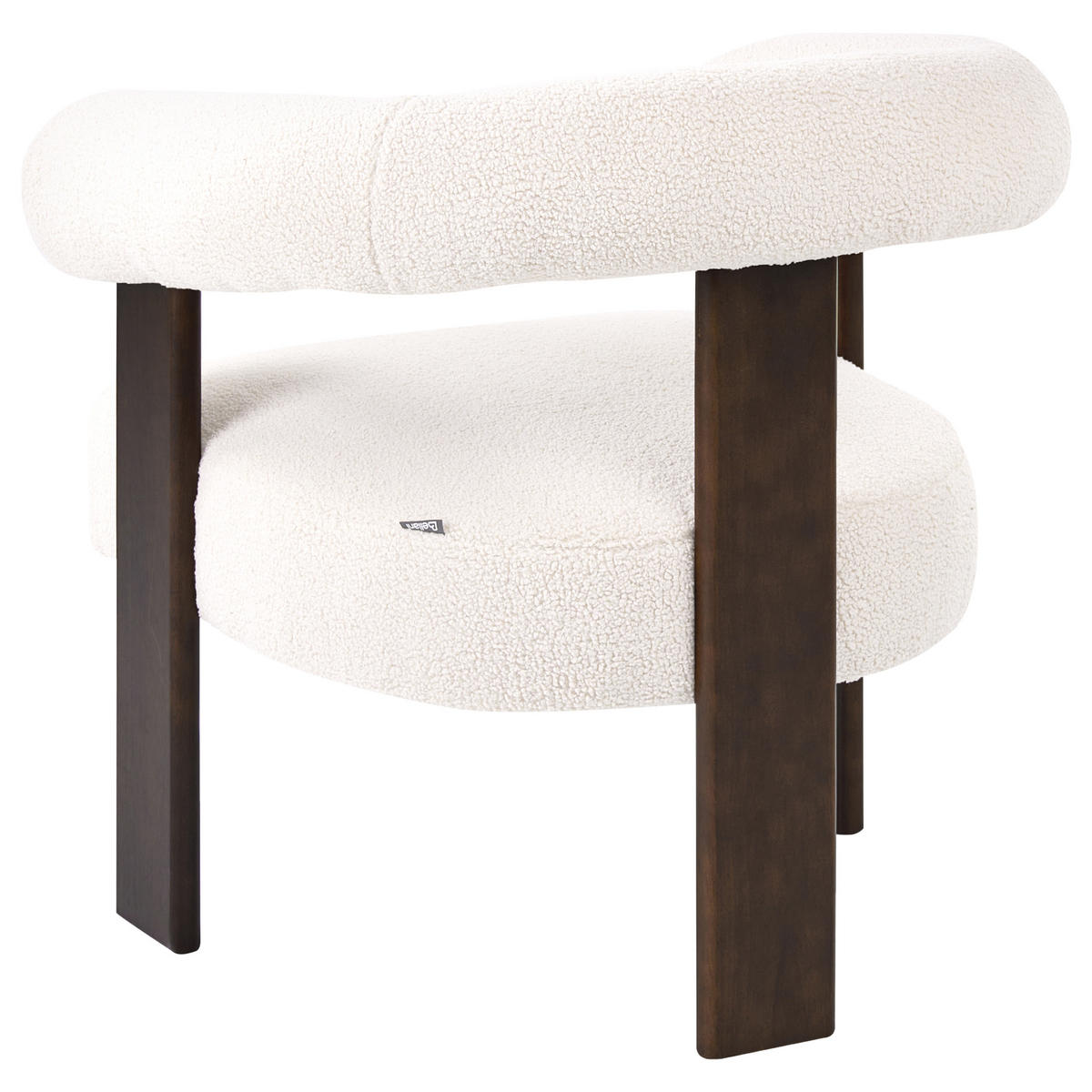 SESSEL Cremeweiß/Dunkelbraun Ilbro - Creme/Braun, Holz/Textil (77/76/68cm) - Beliani