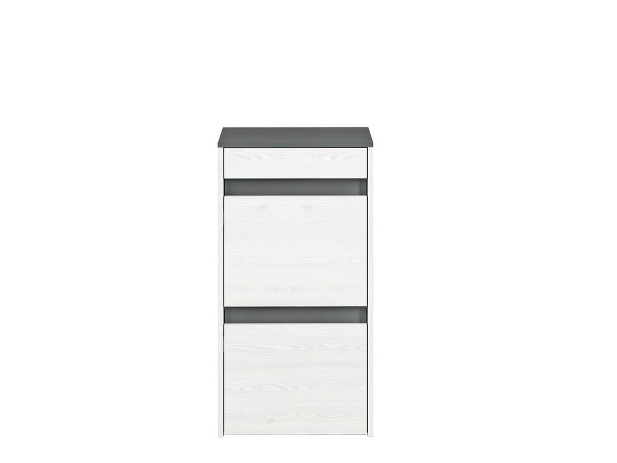 SCHUHSCHRANK – 50 cm – Hyga – Weiß / Eichefarben – Höhe 125 cm - Eichefarben/Weiß, Holzwerkstoff (50/125/34cm) - hi-markt