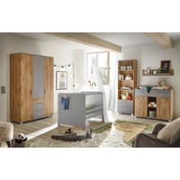 BABYZIMMER Larissa in Bolton Oak und Arktisgrau 5 teilig - Braun, Holzwerkstoff (120/200/80cm)