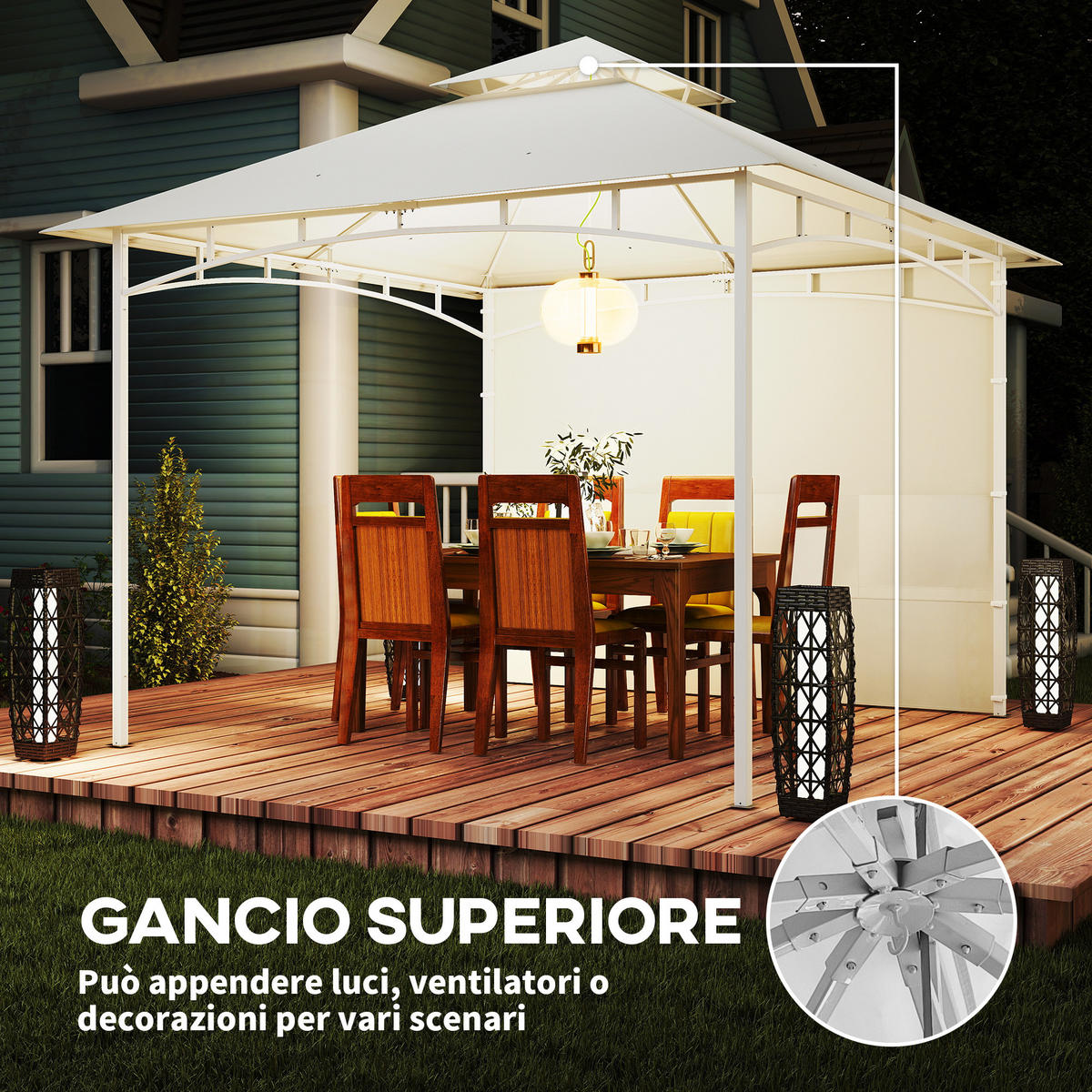 PAVILLON Weiß 1 Stück - Weiß, Metall (300/276/300cm) - GiPP