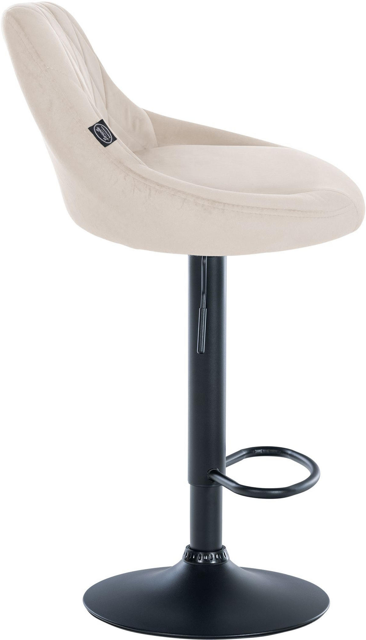 BARHOCKER Stoff creme - Creme/Schwarz, Textil/Metall (46/83/49cm) - CLP