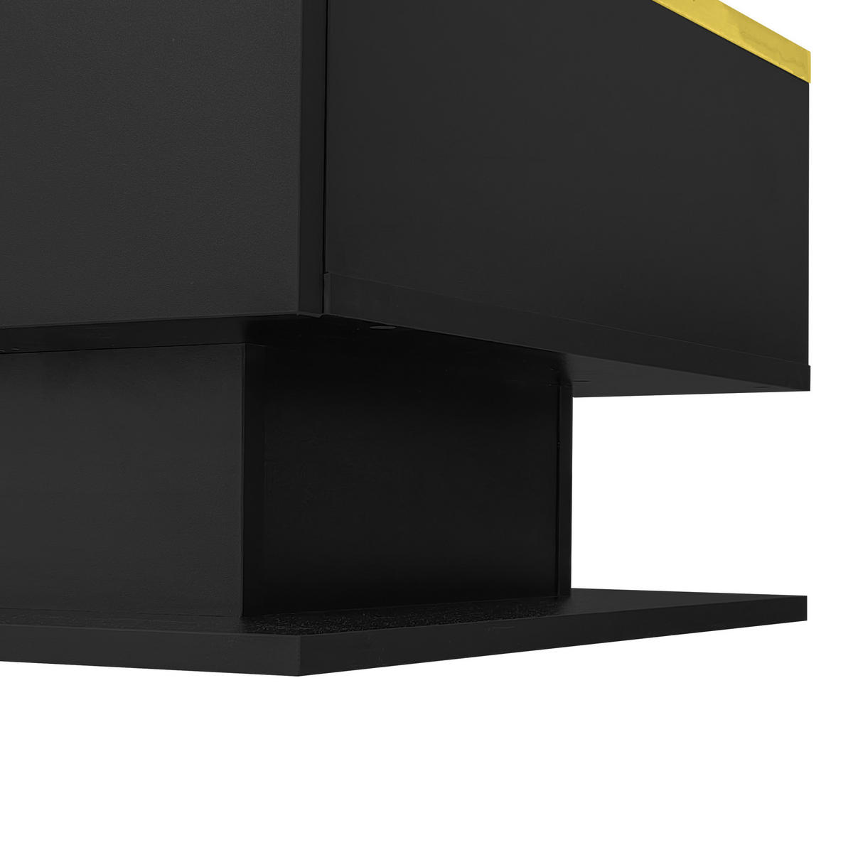COUCHTISCH 100/50 cm Schwarz aus Spanplatte mit Glas und LED-Beleuchtung - Schwarz, Holzwerkstoff (100/50/32.5cm) - OKMYHOME