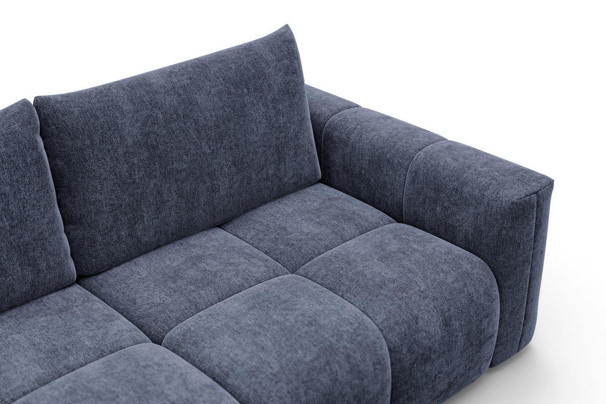 ECKSOFA VERONA 3-Sitzer links, Marineblau - Blau/Schwarz, Holz/Textil (224/173cm) - Courtois Laville