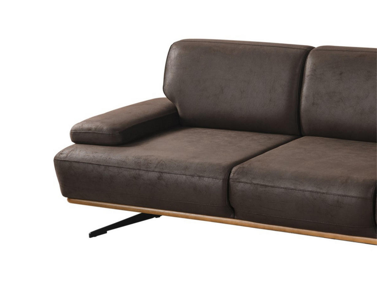 2 Sitzer SOFA Pegasus Samt Braun - Braun, Textil/Metall (205/90/105cm) - Villa Möbel