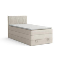 BOXBETT ORO 100/200 in Velours/Cord Ecru - Ecru, Holz/Holzwerkstoff (100/200cm) - Deine Möbel 24