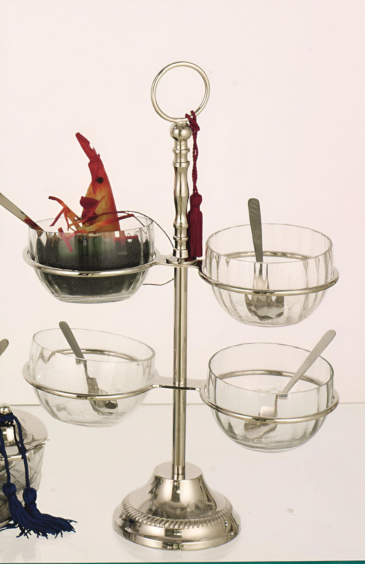 SCHALENSTÄNDER Table - Transparent, Metall (26/40cm) - FURNARO