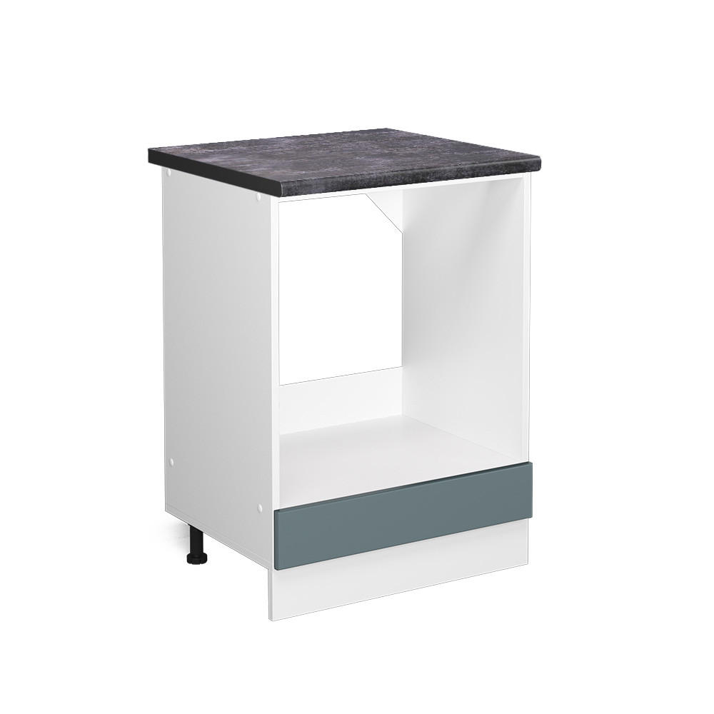 HERDUMBAUSCHRANK R-Line Blau-Grau 60 cm, AP Anthrazit - Blaugrau/Weiß, Holzwerkstoff (60/81.6/60cm) - Vicco