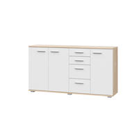 KOMMODE Sonoma Eiche, Weiß 138/74/34 - Weiß/Sonoma Eiche, Holzwerkstoff (138/74/34cm) - RAUMHIRSCH FURNITURE