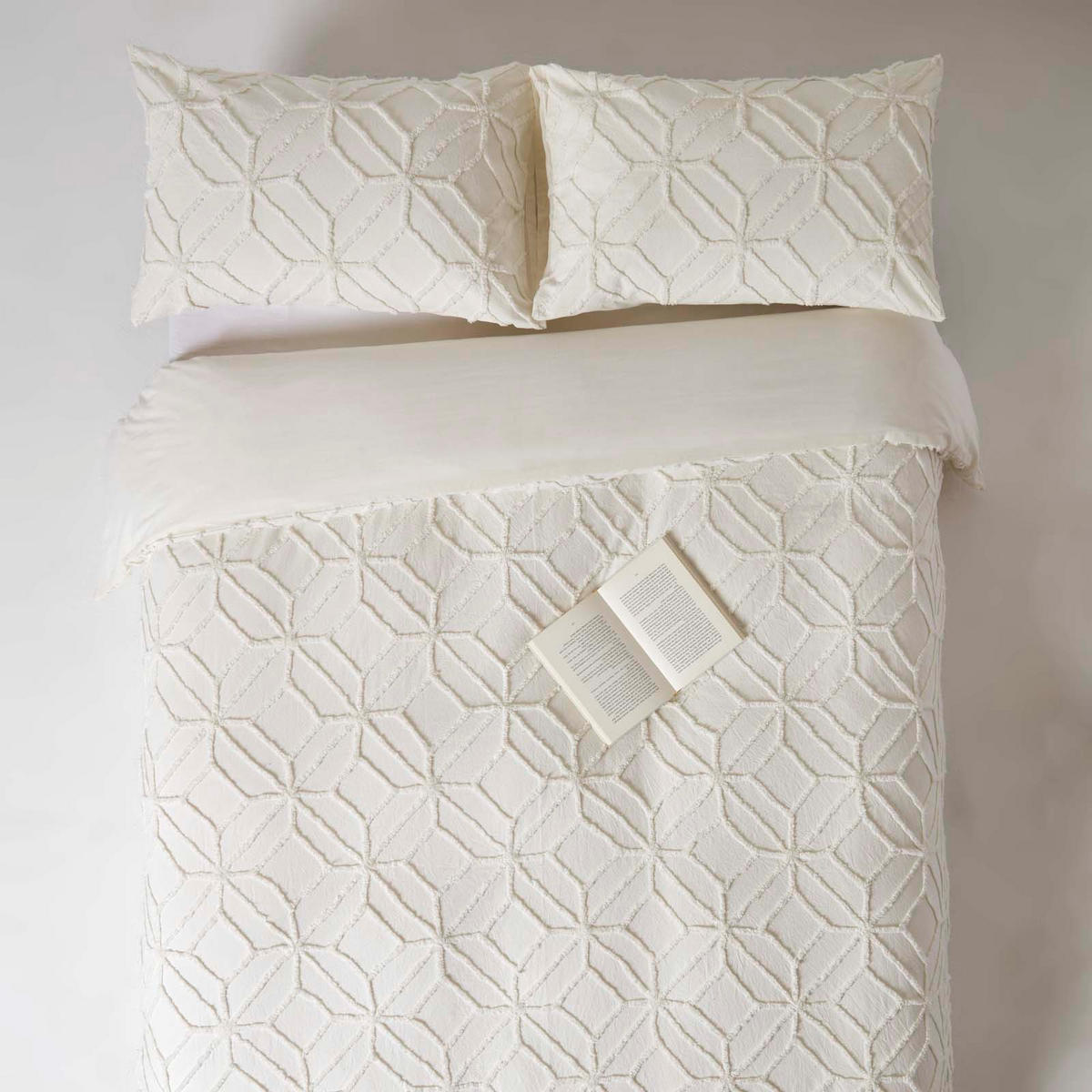 BETTWÄSCHE Perkal getuftet - Weiß, Textil (200/200cm) - Homescapes