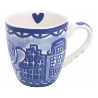 MINI-BECHER Küssend in Blau - 200 ml - Blau, Keramik (0.2L) - Blond Amsterdam