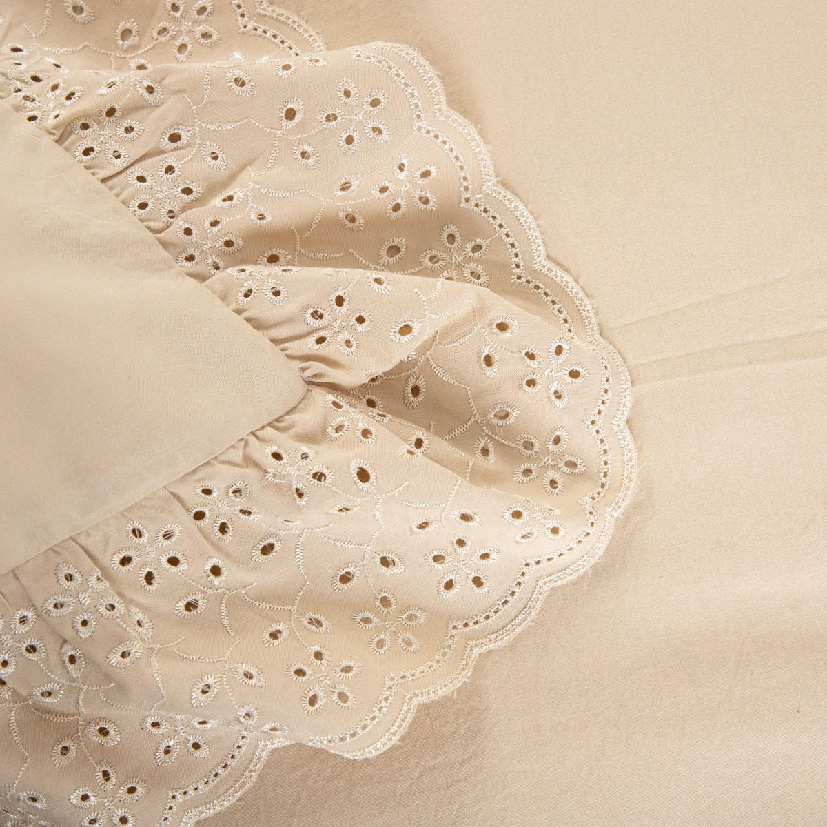 BETTWÄSCHE Morain beige mit Spitze 220/200 cm - Beige, Textil (220/200cm) - Homla