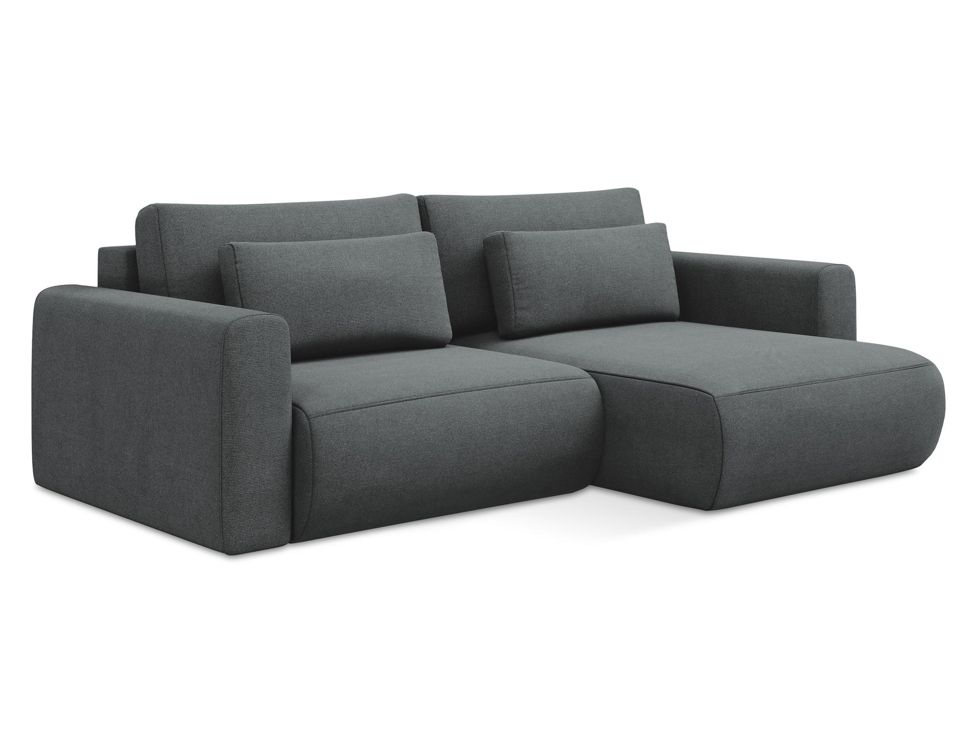 ECKSOFA mit Schlaffunktion Strukturstoff Stoff Grau - Schwarz/Grau, Kunststoff/Textil (240/149cm) - Makamii