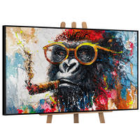 GEMÄLDE Gangster Schattenfugenrahmen Schwarz 140x100 cm - Schwarz, Holz (140/100cm) - YS-art gallery