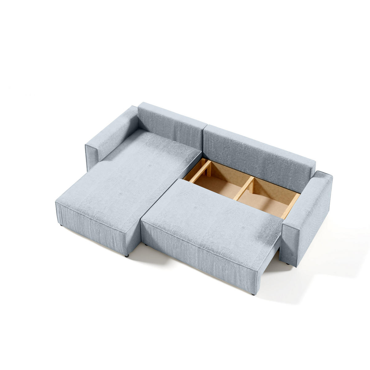 ECKSOFA Bento L Hellgrau - Hellgrau, Naturmaterialien (294/185cm) - Meblito