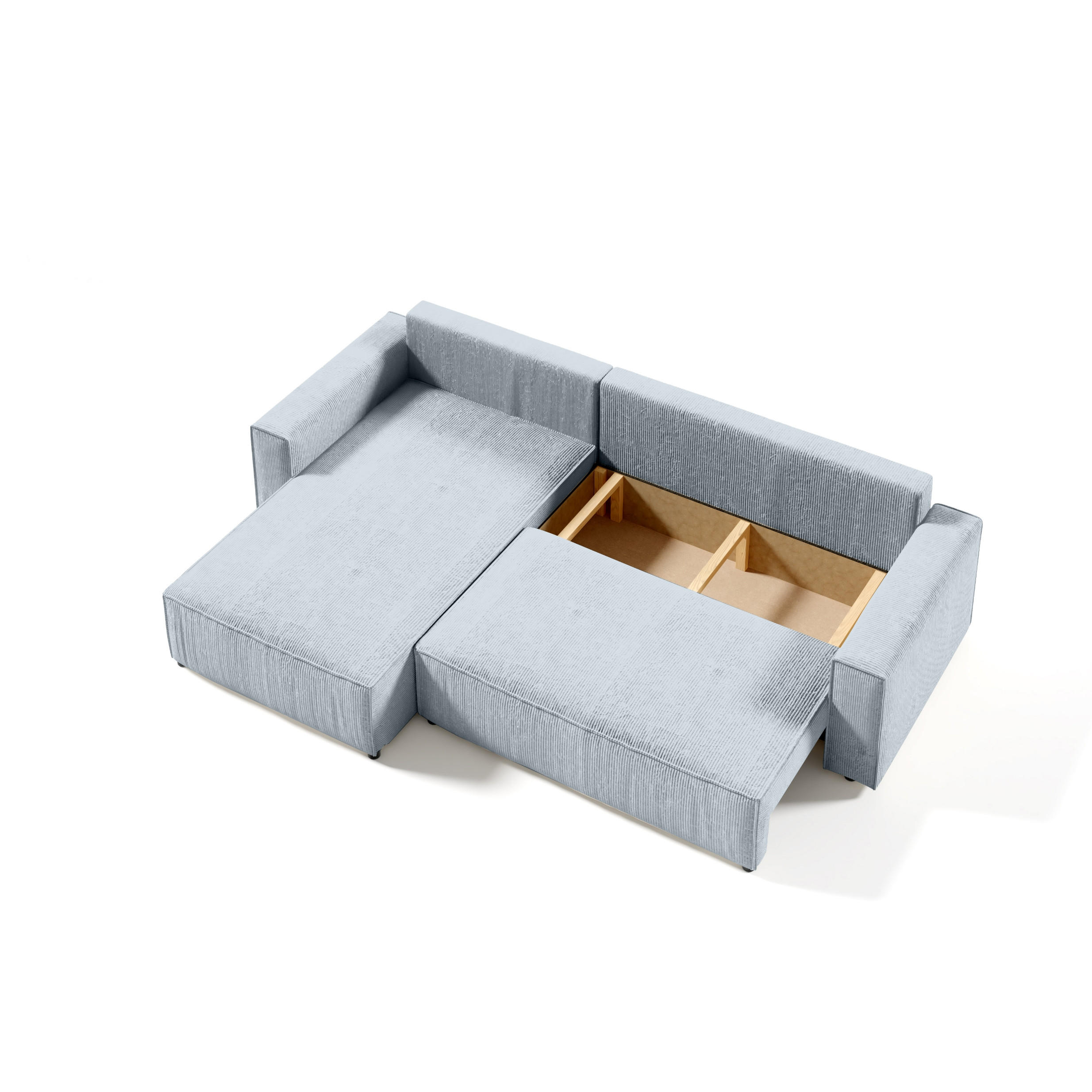 Thumbnail - Fedve Ecksofa, Hellgrau, Naturmaterialien, L-Form, 294x185 cm, Wohnzimmer, Sofas & Couches, Wohnlandschaften, Ecksofas