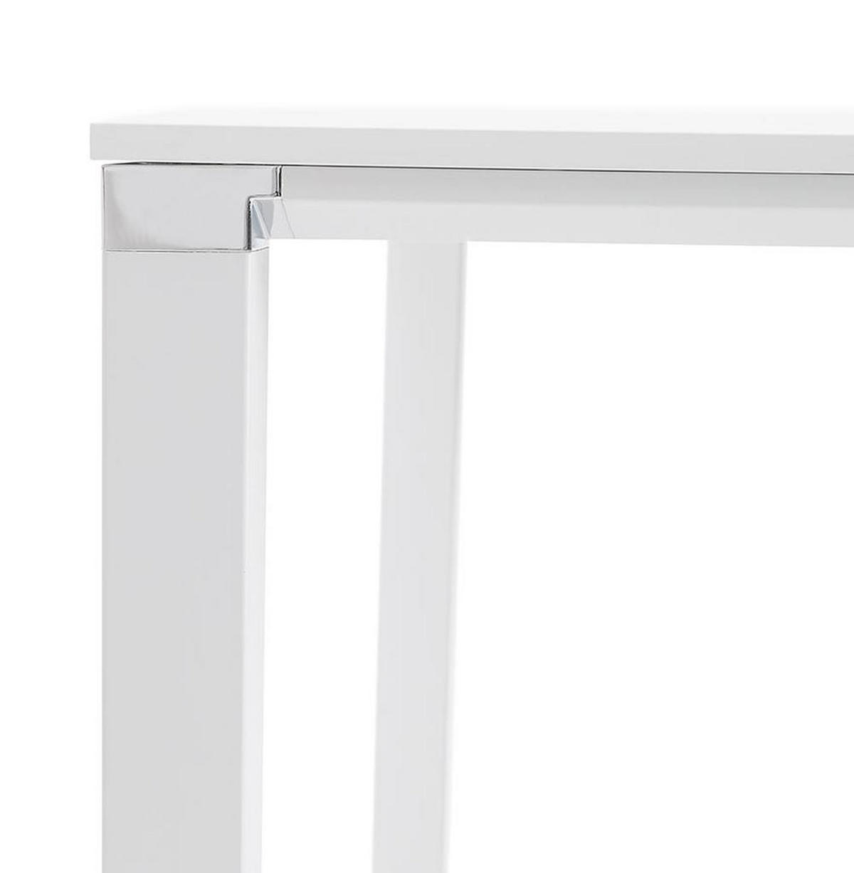 SCHREIBTISCH Minimalistisch Chromakzente Quadratisch KERIX, Weiß 160x160x74,5 cm - Weiß, Holz/Metall (160/160/75cm) - KADIMA DESIGN