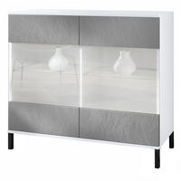 KOMMODE Bari Scratchy Metal - Silberfarben, Holzwerkstoff (92.5/83.5/35cm) - Vladon