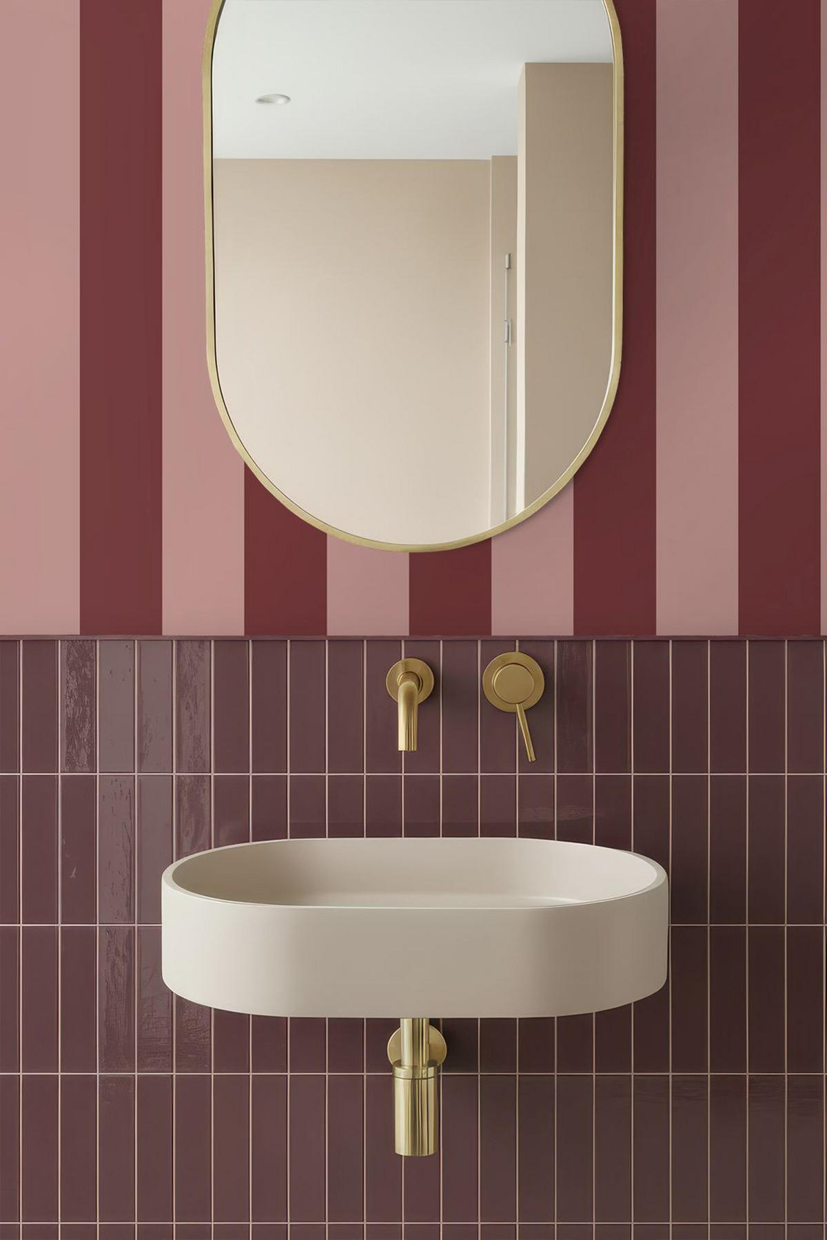 TAPETE Streifen 50 x 900 cm - Pink, Papier (50/900cm) - ESTAhome